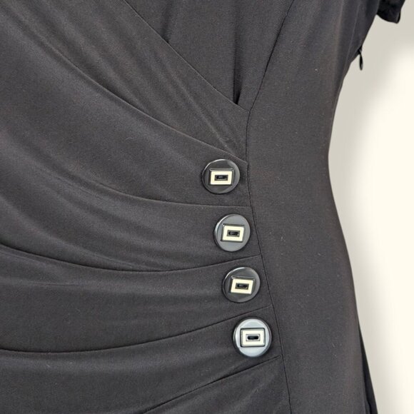 Vintage Frank Lyman Short Sleeve Wrap Dress - Picture 7 of 8